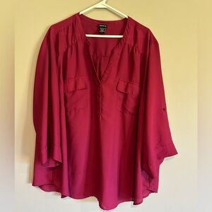 Maroon plus size women’s blouse 4x